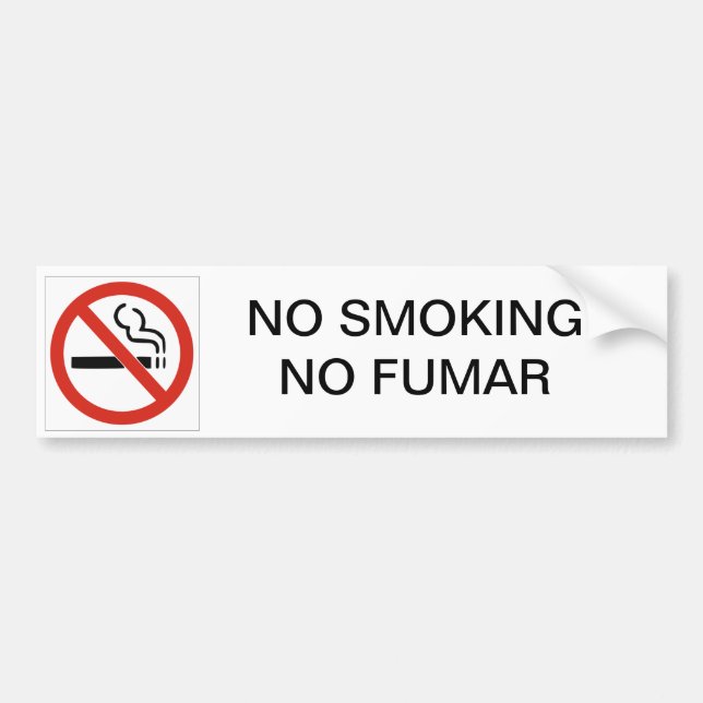 NO SMOKING NO FUMAR CAR BUMPER STICKER (Front)