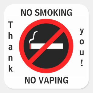 NO SMOKING NO VAPING SIGN SQUARE STICKER