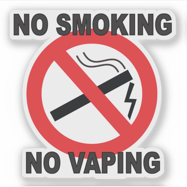 No Smoking No Vaping sign sticker for business (Front)