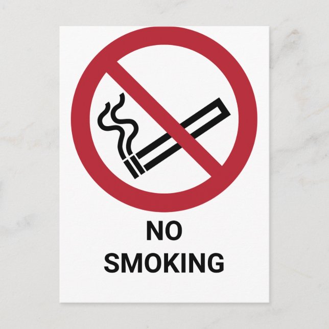 No Smoking, Prohibition Sign Postcard (Front)