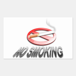 NO SMOKING RECTANGULAR STICKER