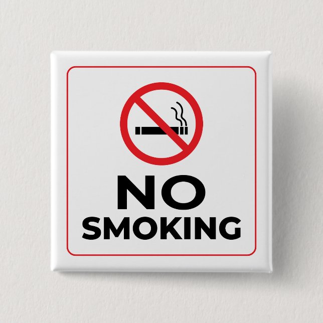 No Smoking Sign 15 Cm Square Badge (Front)