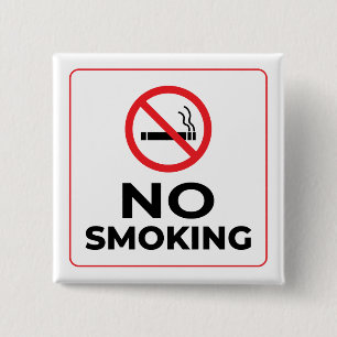 No Smoking Sign 15 Cm Square Badge