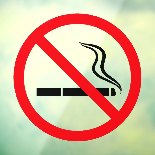 No smoking sign cigarette forbidden window cling (Sheet 3)