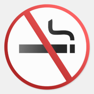 No Smoking Sign Classic Round Sticker