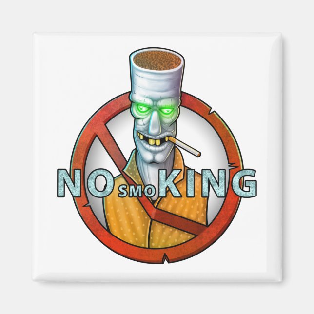 no smoking sign - funny cigarette character magnet (Front)