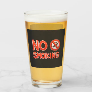 No Smoking Sign - Minimalist Bold Graphic Glass