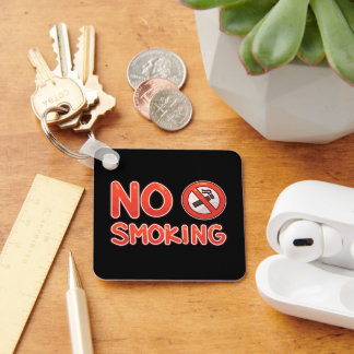 No Smoking Sign - Minimalist Bold Graphic Key Ring