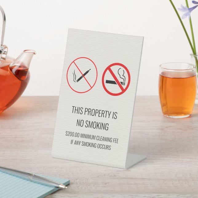 No Smoking Sign Pedestal Sign (In SItu)