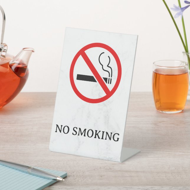 No Smoking Sign Pedestal Sign (In SItu)
