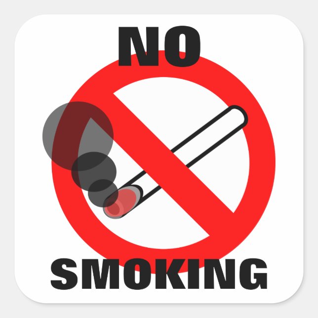 No Smoking Sign Square Sticker (Front)