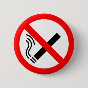 NO Smoking Sign - UK Signage 6 Cm Round Badge