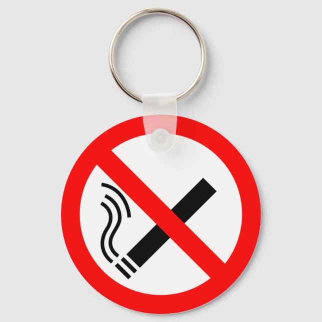 NO Smoking Sign - UK Signage Key Ring (Front)