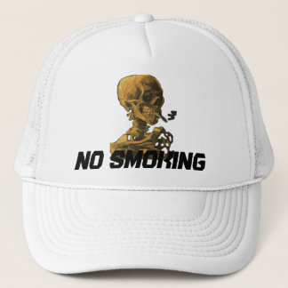 No Smoking Skull with Cigarette Trucker Hat