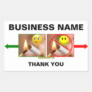 NO SMOKING/SMOKING RECTANGULAR STICKER