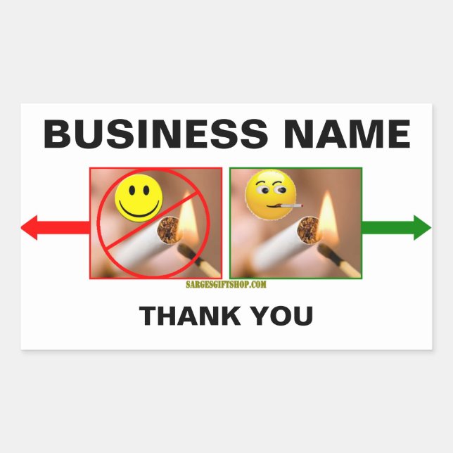 NO SMOKING/SMOKING RECTANGULAR STICKER (Front)