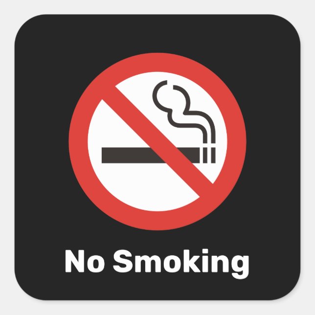 No Smoking Square Sticker (Front)