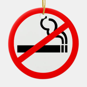No Smoking Symbol Ceramic Tree Decoration