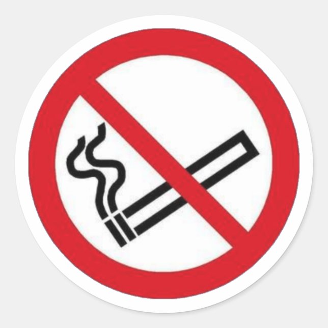 No Smoking Symbol Classic Round Sticker (Front)