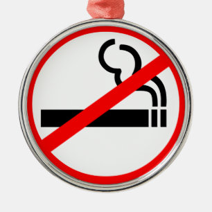 No Smoking Symbol Metal Tree Decoration