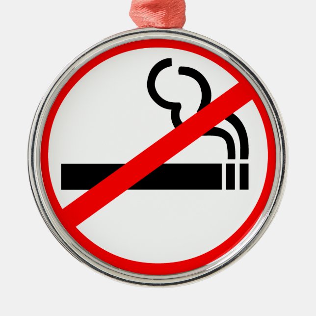 No Smoking Symbol Metal Tree Decoration (Front)