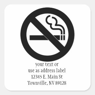 No Smoking Symbol Square Sticker