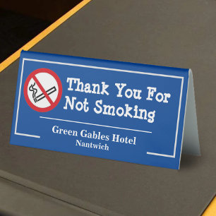 No Smoking - Thank You for Not Smoking Table Tent 