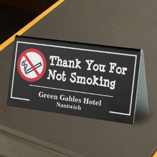 No Smoking - Thank You for Not Smoking Table Tent 