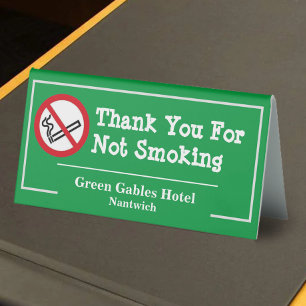 No Smoking - Thank You for Not Smoking Table Tent 