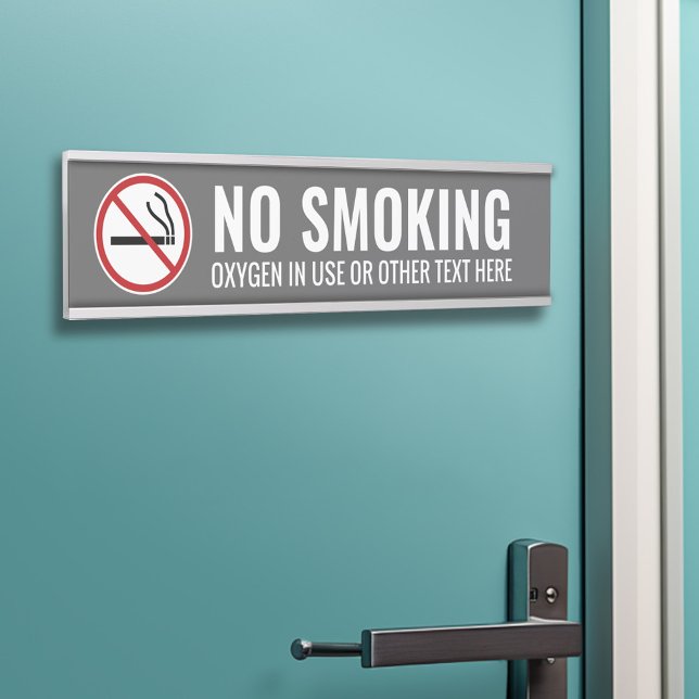 No Smoking Warning Oxygen in Use Door Sign (Personalized Door Sign - Add Your Logo and Professional Title with Name)