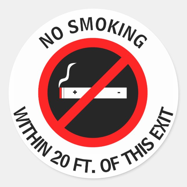 NO SMOKING WITHIN DOOR STICKER (Front)