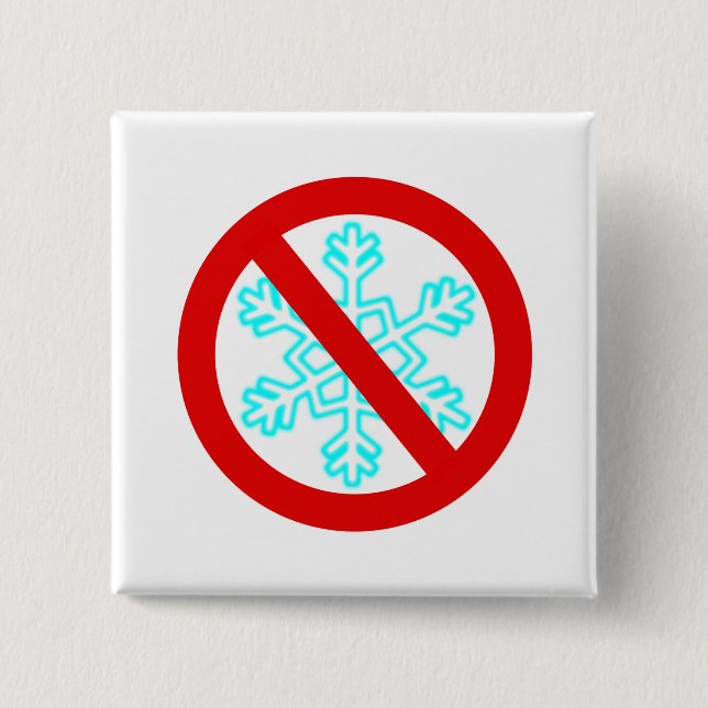 No Snowflake 15 Cm Square Badge (Front)