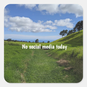 No social media today square sticker