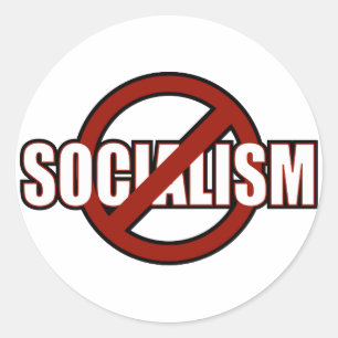 No Socialism Classic Round Sticker