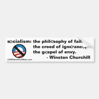 No Socialism - Winston Churchill definition 1.0 Bumper Sticker
