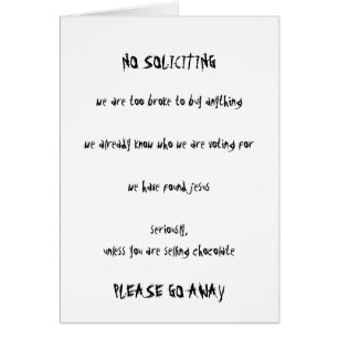 No Soliciting