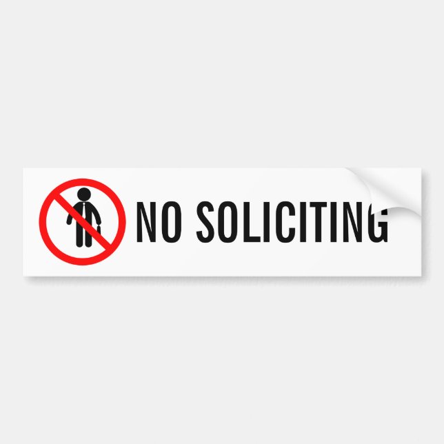 NO SOLICITING BUMPER STICKER (Front)