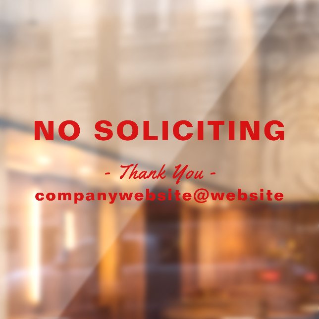 No Soliciting Business Sign Window Cling (Sheet 2)