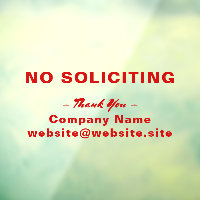 No Soliciting Business Sign Window Cling