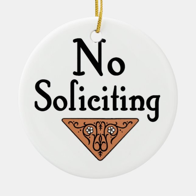 no soliciting ceramic tree decoration (Front)