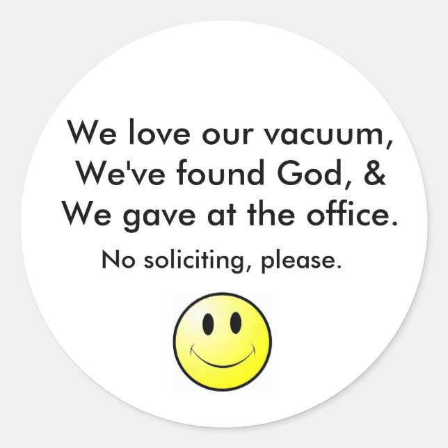 No soliciting classic round sticker (Front)