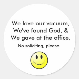 No soliciting classic round sticker