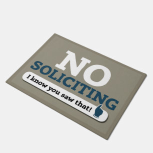 "No Soliciting" Door Mat - Beige