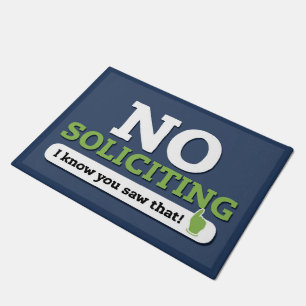"No Soliciting" Door Mat - Blue