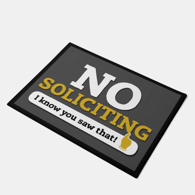 No Soliciting Door Mat - Gray (Angled)