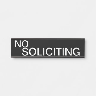 No Soliciting Door Sign