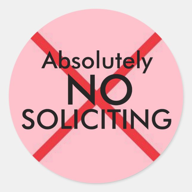 No Soliciting Door Sticker (Front)