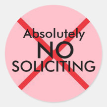 No Soliciting Door Sticker