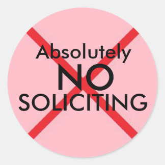No Soliciting Door Sticker