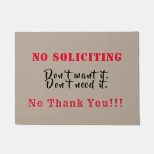 No Soliciting Doormat